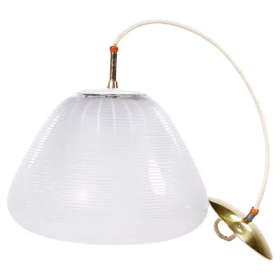 Pre-owned Lightolier Mid Century Glass Pendant Light In Transparent