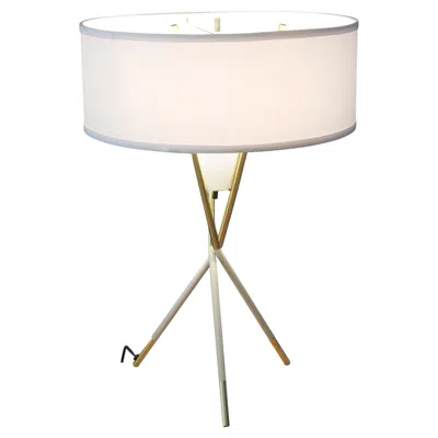 Pre-owned Lightolier Mid Century Tripod Lamp! Gerald Thurston  Designer Atomic Decor In Sand