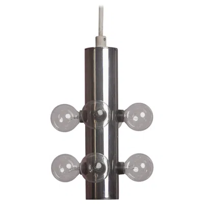 Pre-owned Lightolier Midcentury Atomic Pendant Light In Transparent