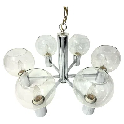 Pre-owned Lightolier Mid-century Modern Chrome Sputnik Chandelier In Brown