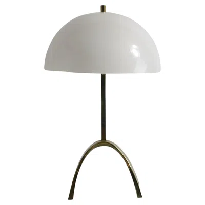 Pre-owned Lightolier Mod Architectural Brass And Plastic Table Lamp Att. To Thurston For  In Transparent
