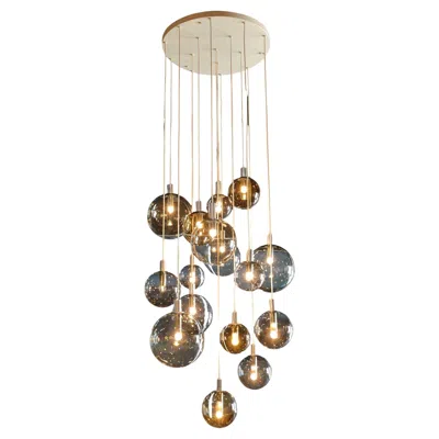 Pre-owned Lightolier Monumental Cascade Chandelier By , 16 Globes, 1970s In Sand
