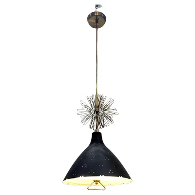 Pre-owned Lightolier Paavo Tynell Star Burt Pendant Light In Black