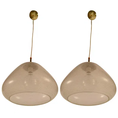 Pre-owned Lightolier Pair Of Gerald Thurston  Fixtures In Brown