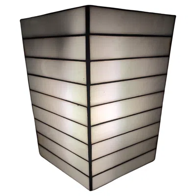 Pre-owned Lightolier Pair Of Modern Architectural Leaded Milk Glass Sconces By  In Transparent