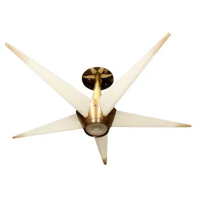 Pre-owned Lightolier Star Claremont Five Arm Ceiling Light By Carl Moser In White