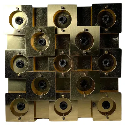 Pre-owned Lightolier Vintage Brass Wall Or Ceiling Mountable Lamp Fixture Panel / Sculpture In Black