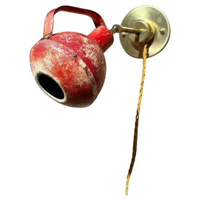 Pre-owned Lightolier Vintage Industrial Red Wall Lamp Sconce Usa