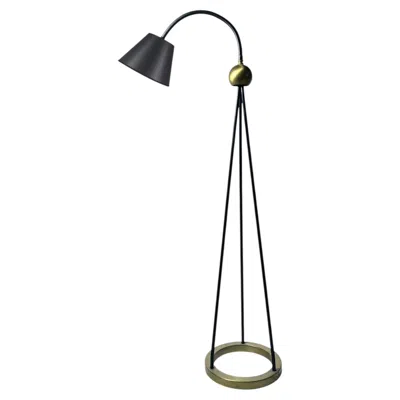 Pre-owned Lightolier Vintage Tripod Form Reading Floor Lamp By Robert Bulmore In Black