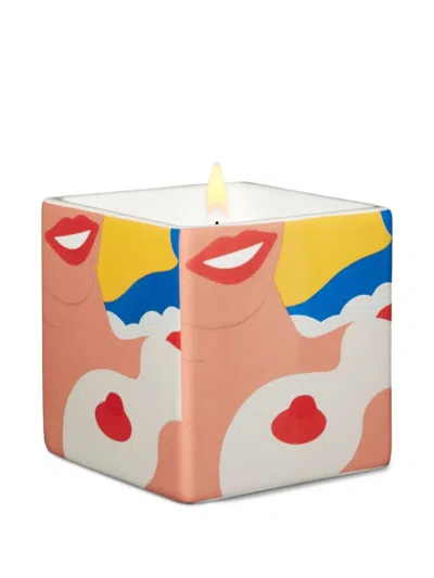 Ligne Blanche Graphic-print Square Candle In Multi
