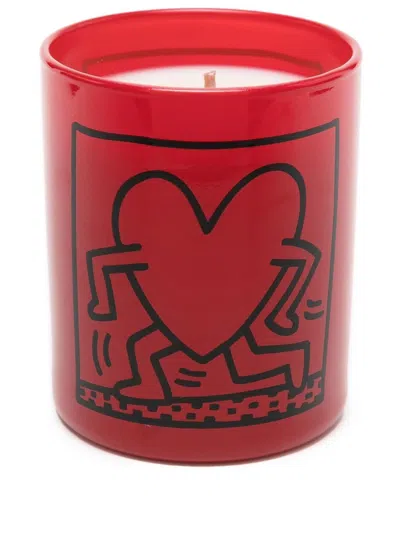 Ligne Blanche Keith Haring Running Heart Candle In Rot