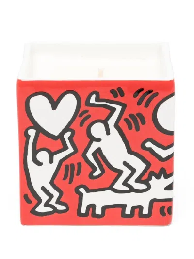 Ligne Blanche Keith Haring Square Candle In Purple