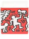 Ligne Blanche Keith Haring Square Candle In Rot