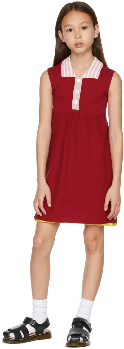 Ligne Noire Kids Red & Pink Knit Little Dress