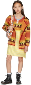 Ligne Noire Kids Yellow & Orange Jacquard Little Dress In Yellow