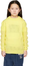 Ligne Noire Kids Yellow Crewneck Sweater In Yellow
