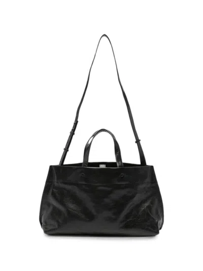 Lihann George Elli Leather Tote Bag In Black