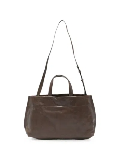 Lihann George Elli Leather Tote Bag In Brown