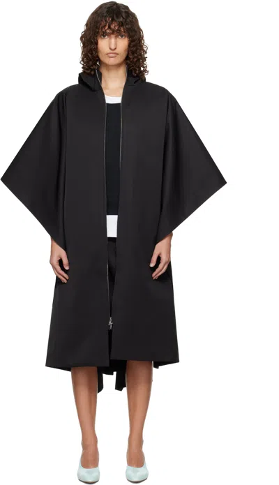 Lii Black Long Poncho Coat