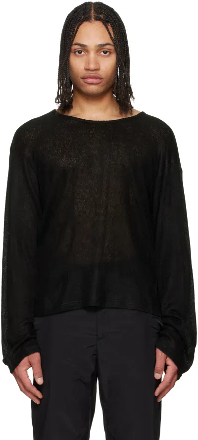 Lii Black Open-knit Sweater