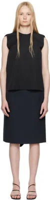 Lii Black Shoulder Loop Top In Black