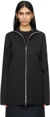 Lii Black Slim High Neck Jacket In Black