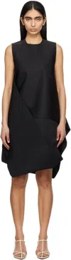 Lii Black Wrap Loop Minidress In Black