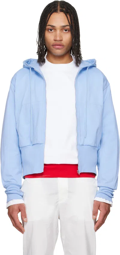 Lii Blue Wide Band Zip-up Hoodie