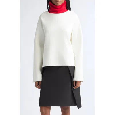 Lii Contrast Jersey Turtleneck In White