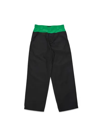 Lii Contrast Wide Trousers In Black