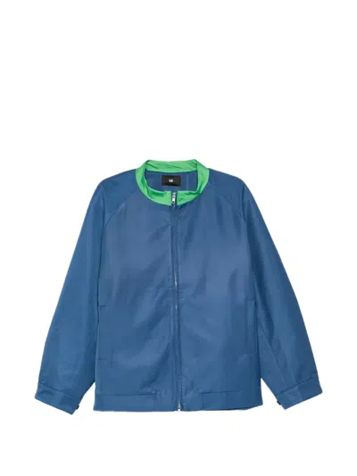 Lii Contrast-collar Raglan-sleeve Jacket In Blue