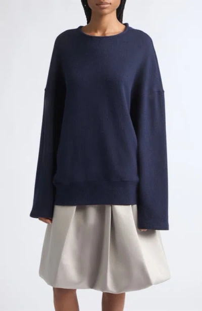 Lii Cutout Back Crewneck Sweater In Blue