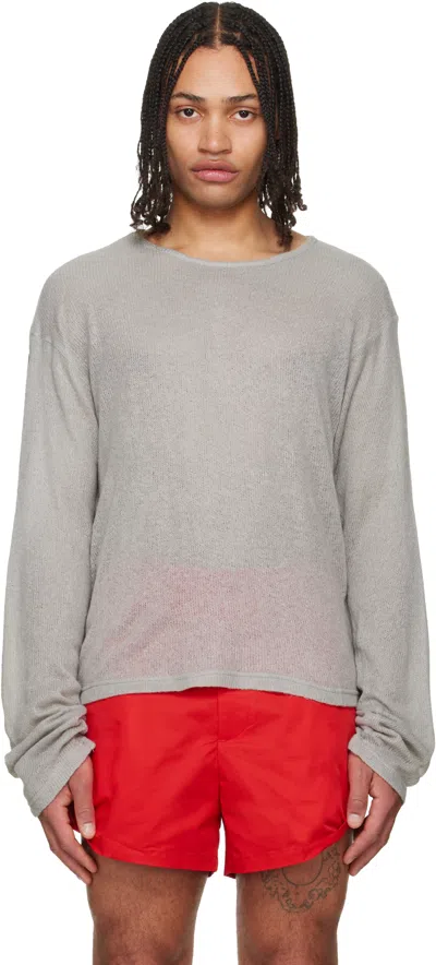 Lii Gray Open-knit Sweater