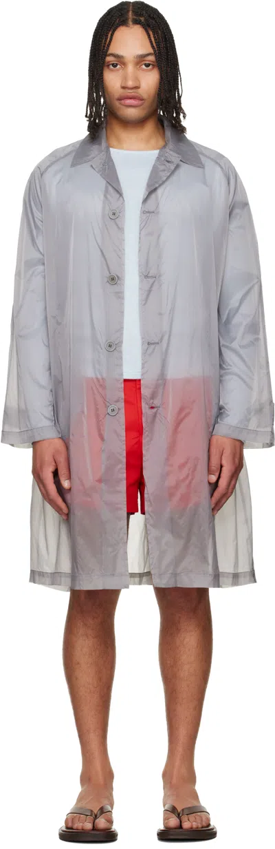 Lii Gray Sheer Trench Coat