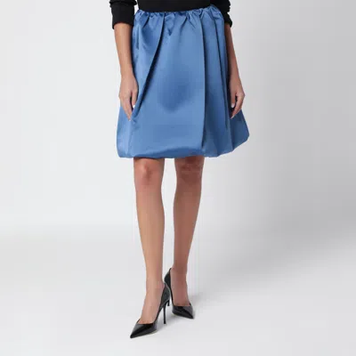 Lii Light Blue Balloon Skirt In Satin Fabric