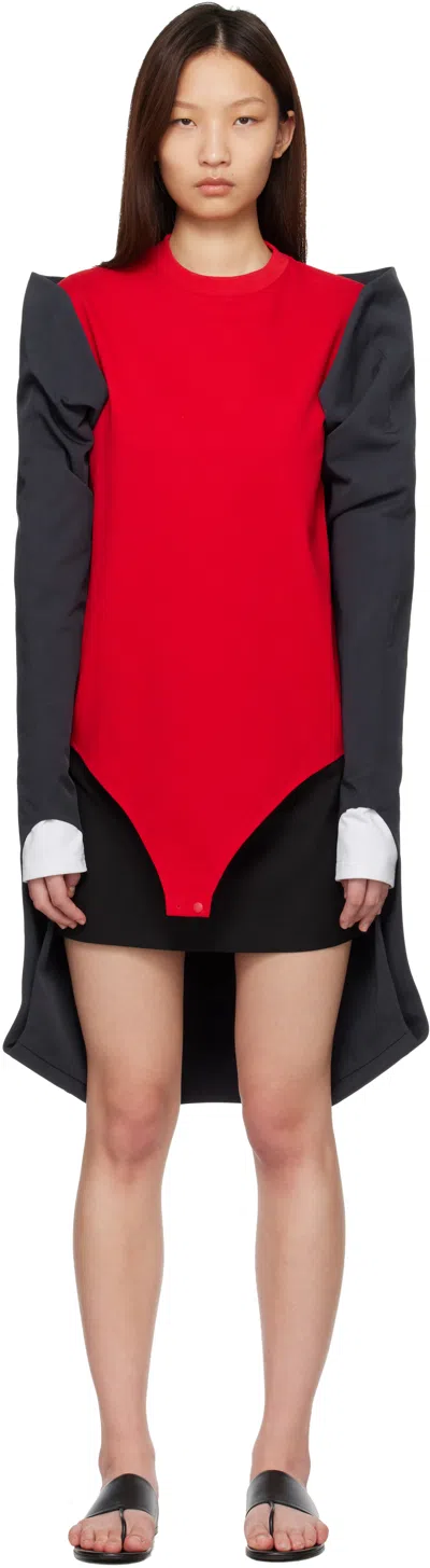 Lii Navy Reverse Shrug Top In Blue