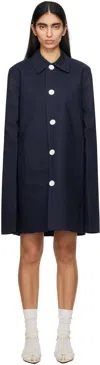 Lii Navy Slim Mac Coat In Navy