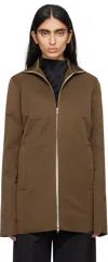 Lii Ssense Exclusive Brown Slim High Neck Jacket In Brown