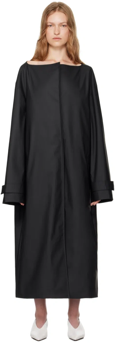 Lii Studio Ssense Exclusive Black Boat Neck Coat