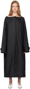 Lii Studio Ssense Exclusive Black Boat Neck Coat In Black