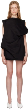 Lii Studio Ssense Exclusive Black Double-front Minidress In Black