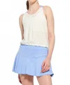 Lija Circle Mesh Core Tank In White/bluebird In White