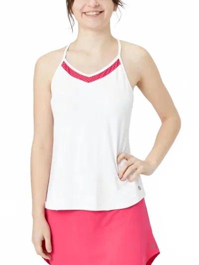 Lija Elite Volley Tank In White/paradise Pink