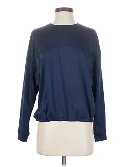 Pre-owned Lija Long Sleeve Top Blue Crew Neck Tops