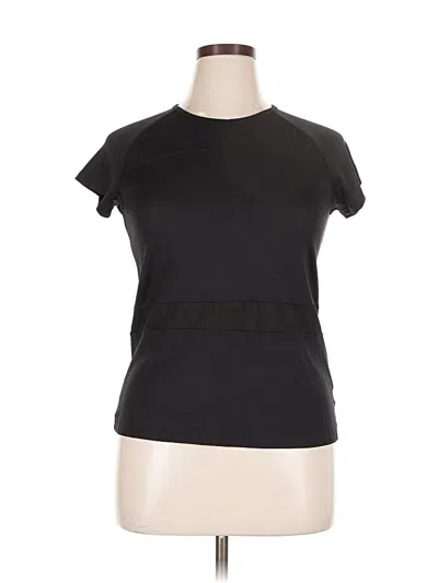 Pre-owned Lija Short Sleeve Top Black Crew Neck Tops