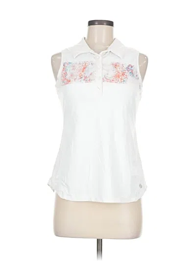 Pre-owned Lija Sleeveless Button Down Shirt In White
