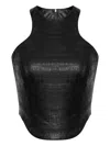 Lika Crocodile-effect Zip-fastening Top In Black