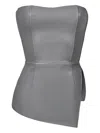 Lika Lace-up Asymmetrical Corset Top In Gray