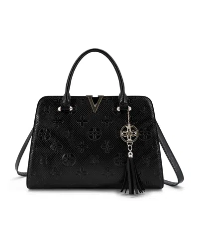 Like Dreams Alessia Top Handle Medium Satchel Handbag In Black