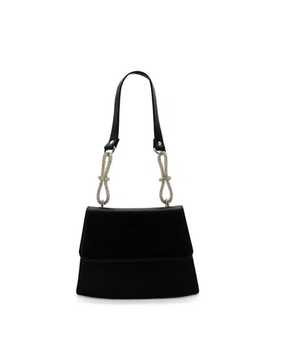 Like Dreams Bria Rhinestone Handle Shoulder Bag In Black